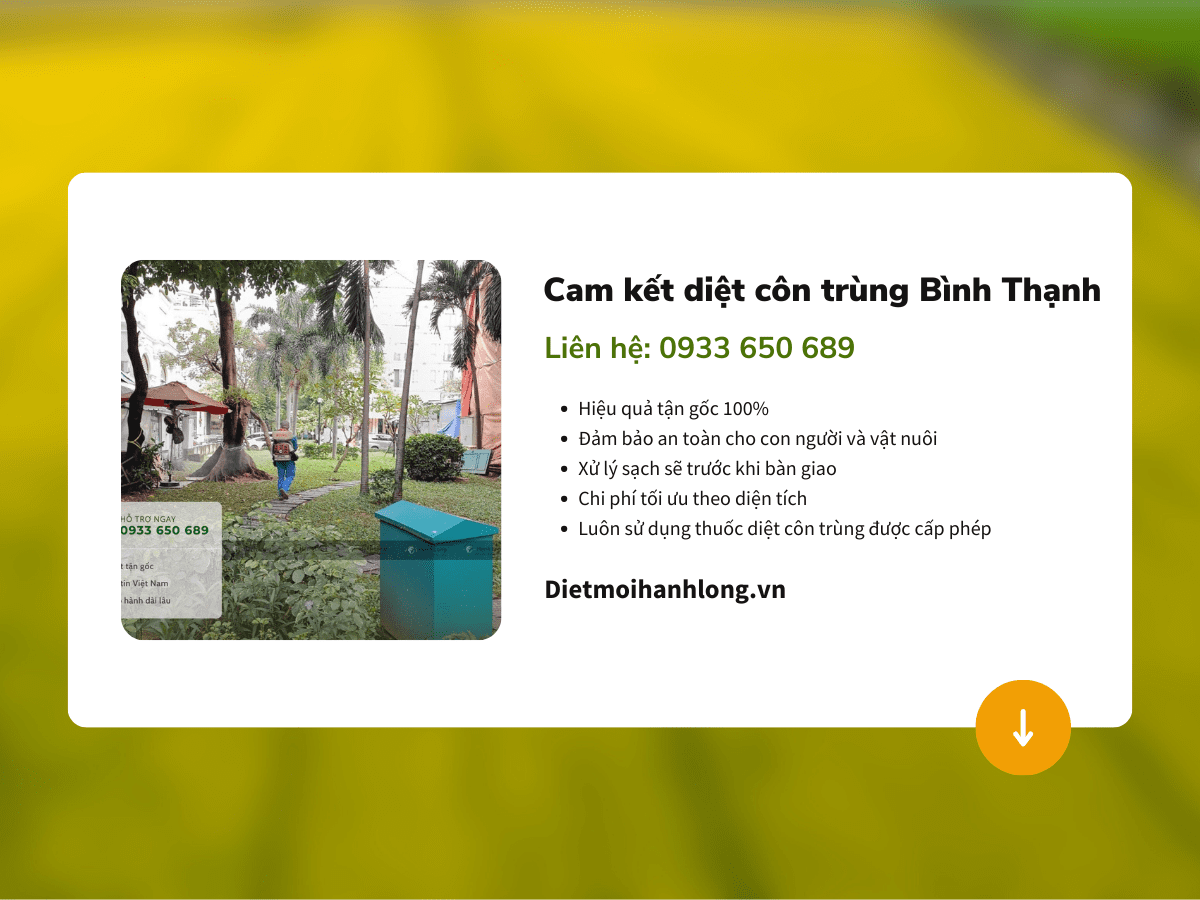 Cam kết khi diệt côn trùng Bình Thạnh