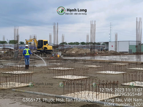 Triển khai phun thuốc chống mối dự án Pocari Phú Mỹ